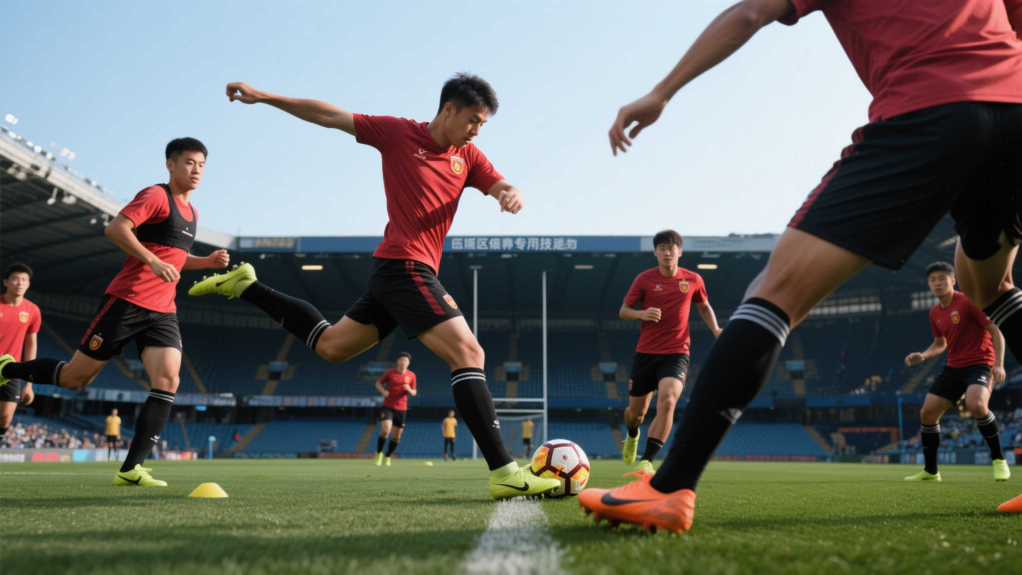 同时也要培养专门技术，比如任意区域定位踢或高速突破